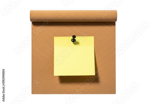 A brown paper package with a yellow sticky note attached to its front side