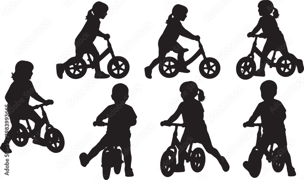 Obraz premium Toddlers on Balance Bikes
