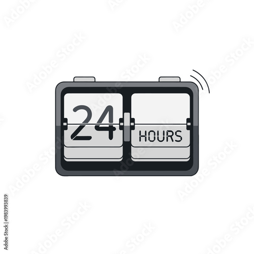 Flip clock displays twenty four hours with alarm sound