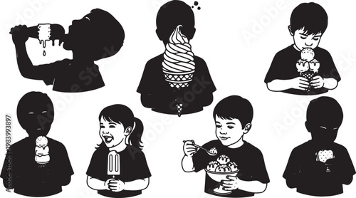 Kids Eating Ice Cream Cones