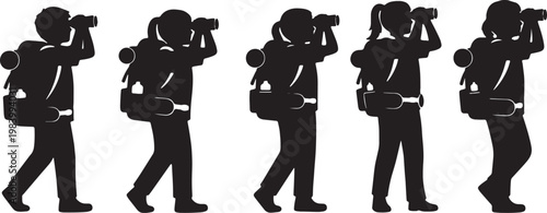 Kids Hiking and Exploring Nature