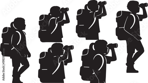 Kids Hiking and Exploring Nature