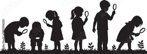 Kids Using Magnifying Glasses