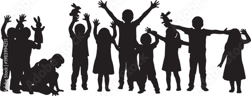 Kids Making Hand Shadows