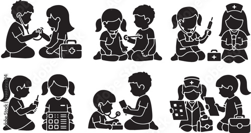 Children Playing Doctor and Nurse Roleplay