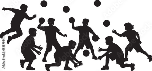 Children Playing Dodgeball Game