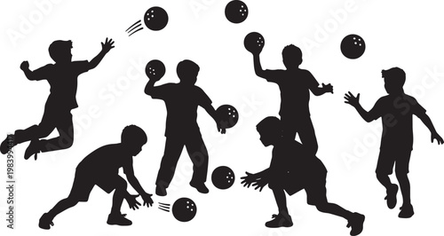 Children Playing Dodgeball Game