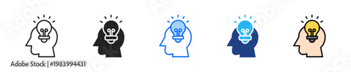 Philosophy Thinking Icon Set Multiple Style Collection