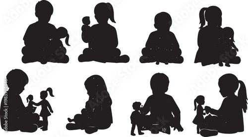 Kids Playing with Dolls and Figures