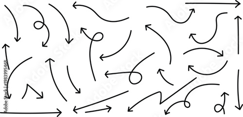 Hand drawn arrows a collection of sketchy directional indicators for design illustration