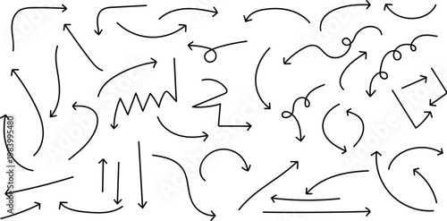 Hand drawn arrows a collection of sketchy directional indicators for design conceptual art
