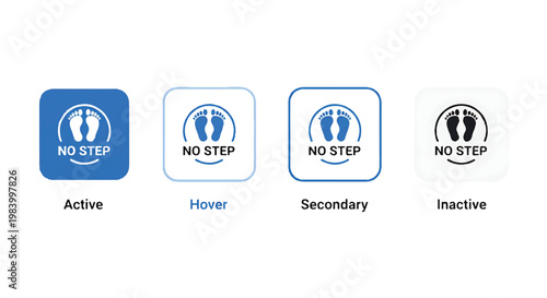 Vector illustration of no smoking sign with different statuses, no smoking area