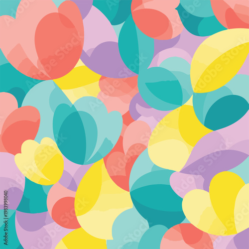 Colorful abstract shapes pattern design.