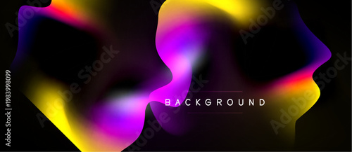 Abstract fluid shapes, vibrant colors blend into dark background. Modern design element, perfect for digital projects.