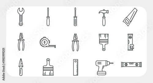 Collection of various hand tools.