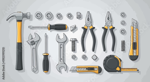 Collection of various hand tools.