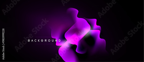 Dark background features vibrant purple fluid shapes. Abstract design evokes movement, energy, modern aesthetic. Text reads BACKGROUND.