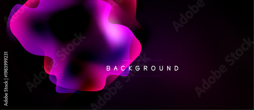 Abstract fluid shapes, vibrant colors blend into dark background. Modern design element, perfect for digital projects.