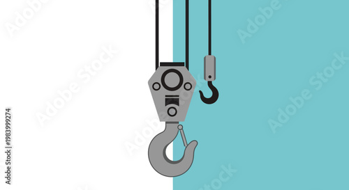 Industrial metal hook and pulley system.
