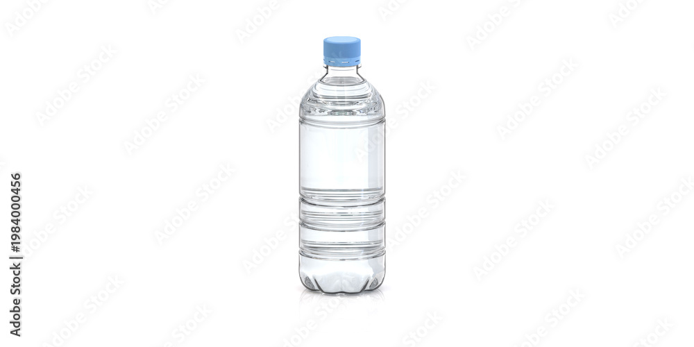 Fototapeta premium Clear 600ml Plastic Bottle with Light Blue Ridge Lid 