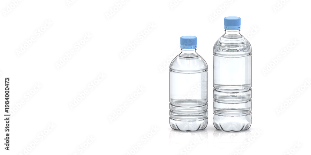 Naklejka premium 350ml and 600ml Plastic Bottle with Light Blue Ridge Lid