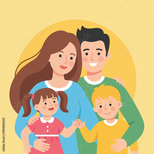 Happy family with two young children 1.
