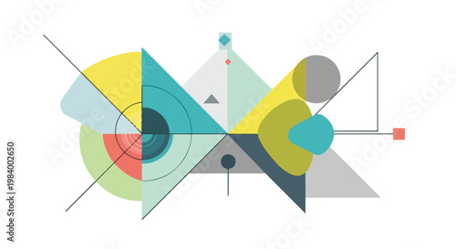 Colorful geometric shapes design elements.