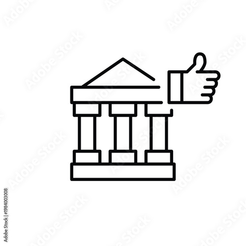 Bank and like. Secure money and financial accounts. Pixel perfect, editable stroke vector icon