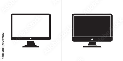Desktop computer monitor icon set