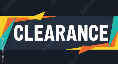 A banner with the word CLEARANCE