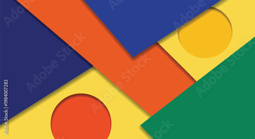 Colorful geometric shapes in mosaic.