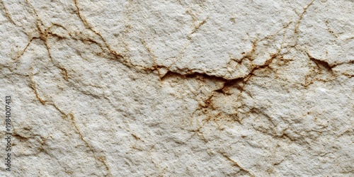 Cracked textured surface of a light-colored stone or rock, showing natural imperfections and detailed grain patterns with earthy brown veins running through it