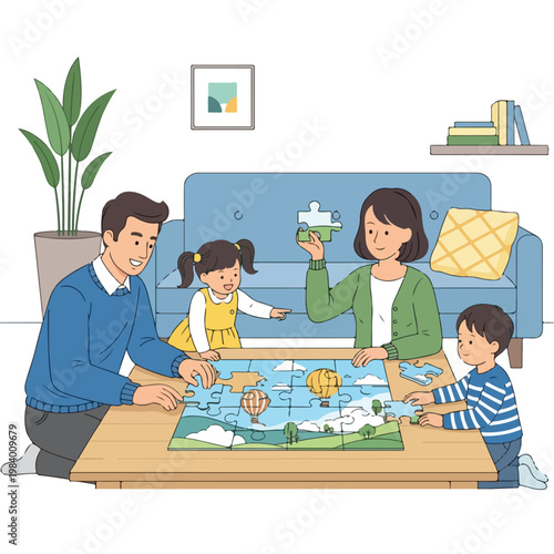 Family Playing Board Game Together 1.