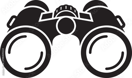 Black binoculars icon for outdoor and adventure concepts