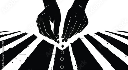 Hands sowing seeds in a field, symbolizing growth and agriculture.