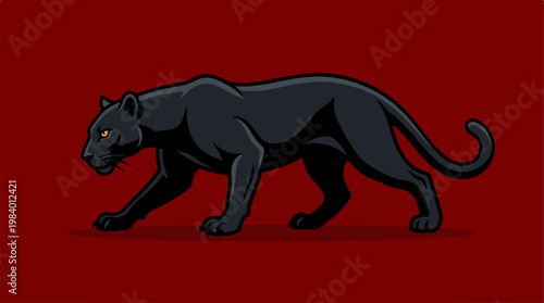 Black Panther Stalking - A Powerful Predator in the Shadows.