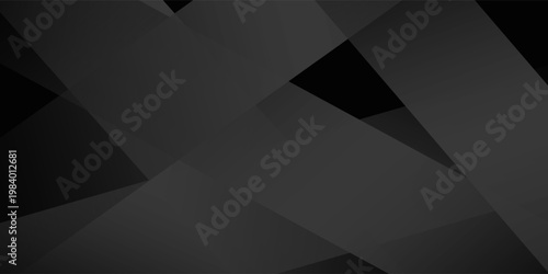 Abstract black white abstract background. Minimal. Gradient. Dark grey banner with geometric shapes  lines  stripes  triangles. Design. Futuristic. Cut paper or metal effect abstract simple modern