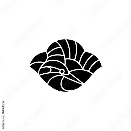 kingfisher, bird, vector Japanese family crest style logo design