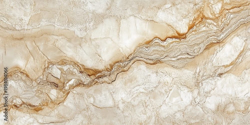Warm beige marble abstract showcasing unique geological textures. 