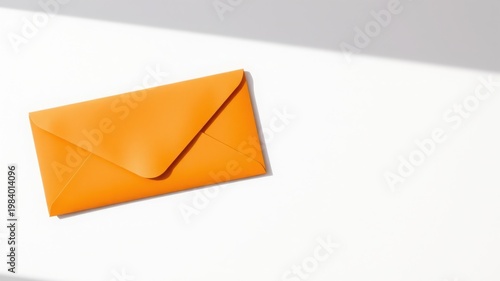 orange envelope on white background