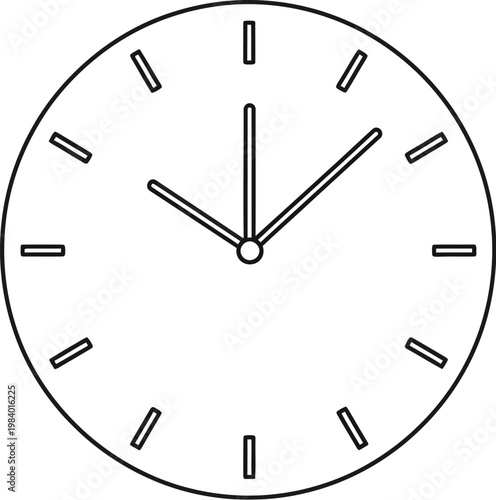 Simple analog clock face with hour and minute hands
