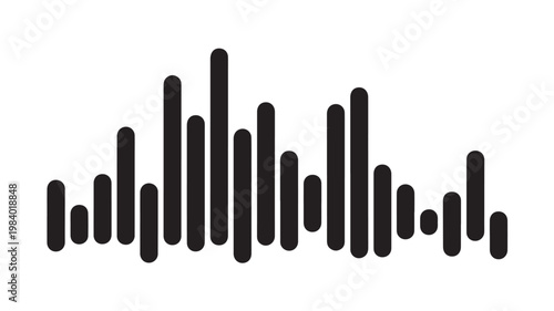 Sound Wave Vector Icon, Audio Frequency Signal and Music Pulse Graphic for Podcast Branding and Digital Multimedia Projects