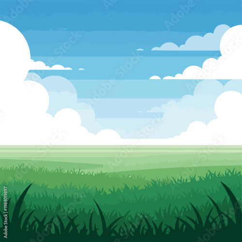 Green grass in the foreground.