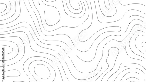 Topographic Map Contour Lines Vector for Cartography and Geographic Terrain Elevation