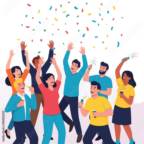 Diverse group of people celebrating together 1.