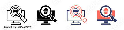 fraud detection icon set multiple style collection