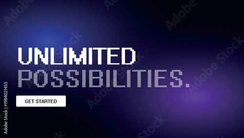 Innovative business potential template featuring modern pixel font graphics