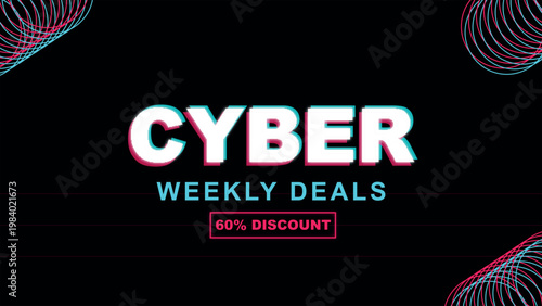 Modern electronic retail advertisement template with futuristic circular patterns