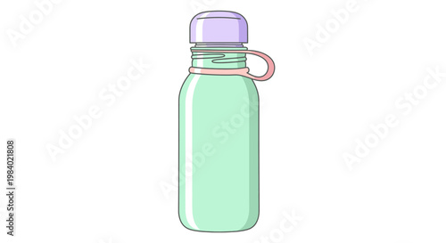 Colorful insulated water bottle with lid.
