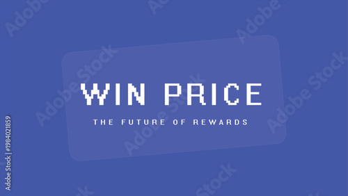 The future of rewards promotional header with pixel art text